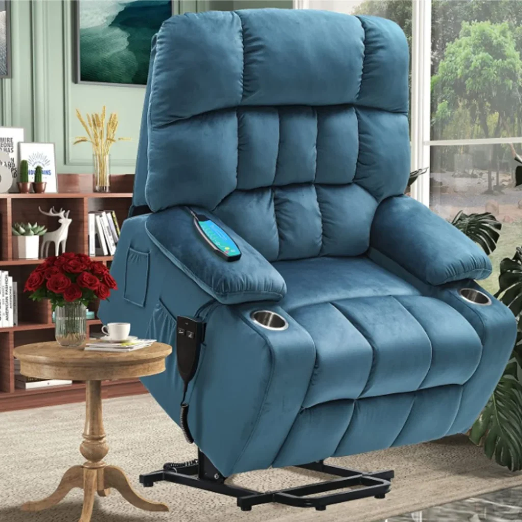 BulkyRiser extra wide lift chair in teal
