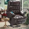 BulkyRiser extra wide lift chair in faux leather brown
