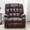 BulkyRiser extra wide lift chair in faux leather brown
