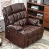 BulkyRiser extra wide lift chair in faux leather brown
