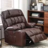 BulkyRiser extra wide lift chair in faux leather brown