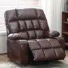 BulkyRiser extra wide lift chair in faux leather brown