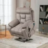 Castle 2.0 lay flat lift chair with heat and massage in light brown