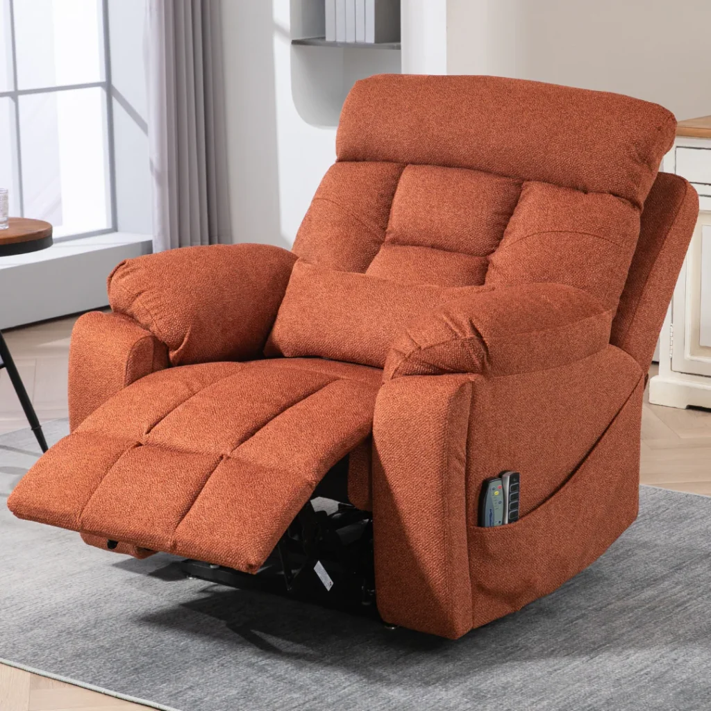 LuxQuad 4 motor lift chair in sunset rose
