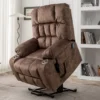 BulkyRiser 2.0 lay flat lift chair with battery backup in brown