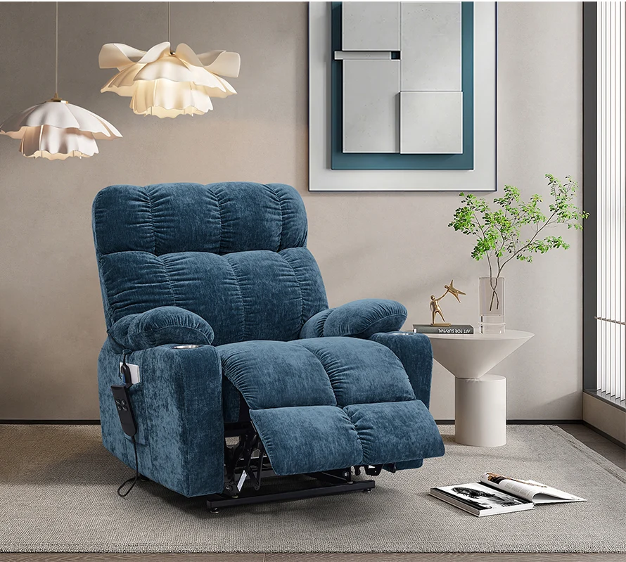 NestingCloud lay flat recliner chair in blue